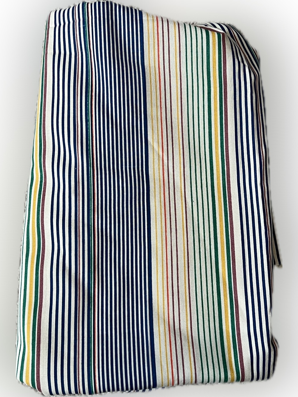 Vintage New Multicolor Striped Lightweight Retro Fabric Panel Sewing Art Craft